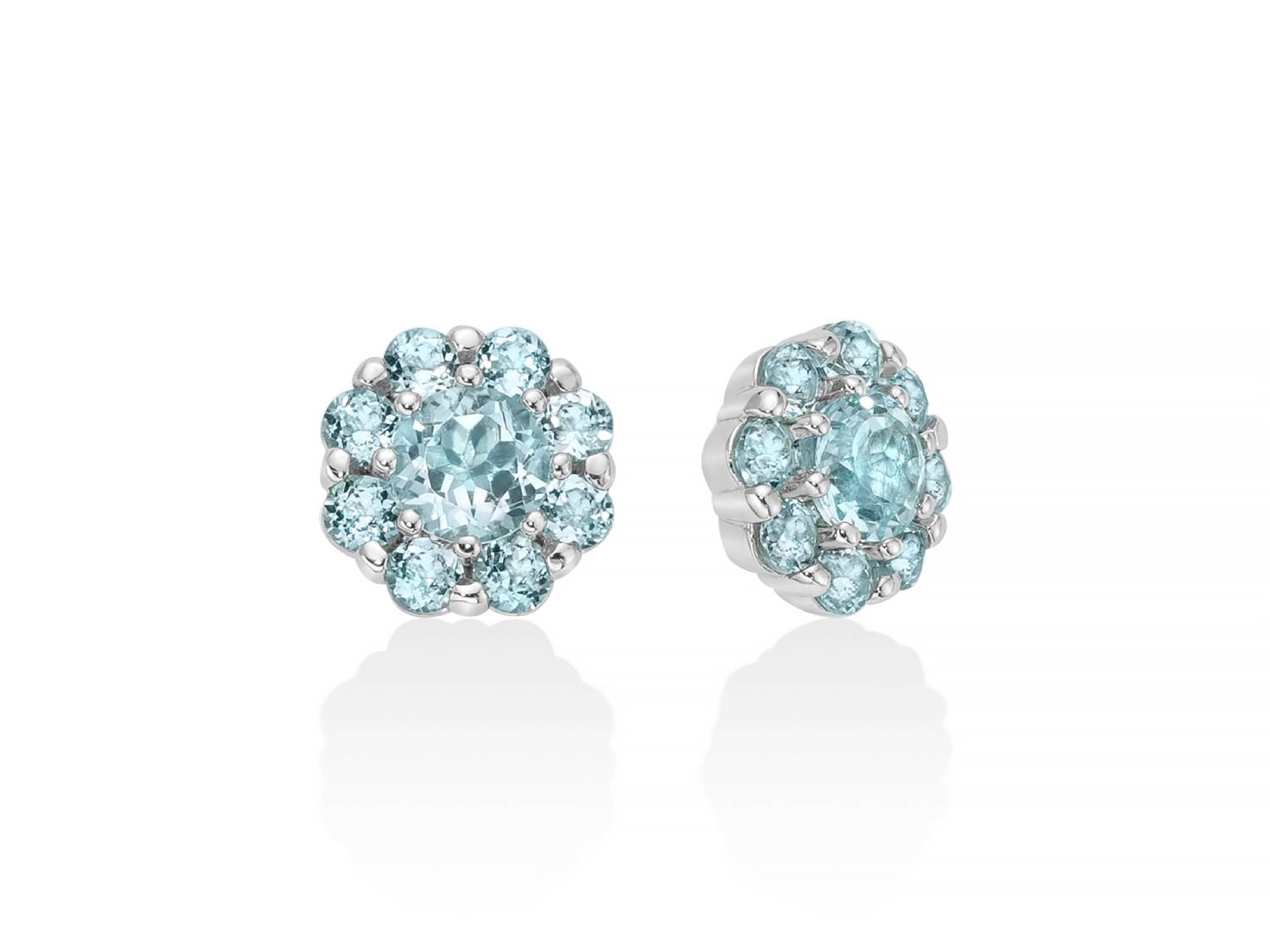Orecchini Donna Miluna Gemma Del Cielo Argento 925 Topazio Azzurro Fiore ERD2927