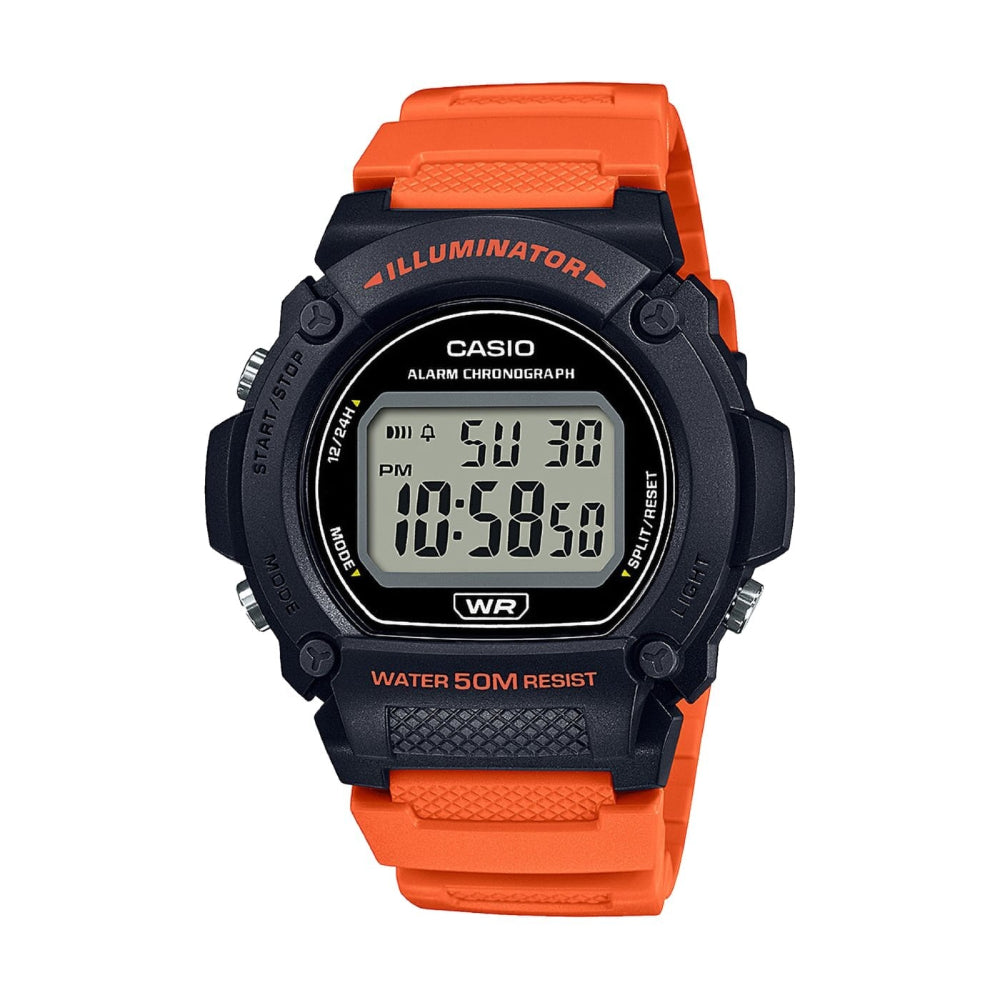 Orologio Bimbo Casio  Digitale arancioe e nero Quarzo Cronografo Sveglia W-219H-4AVEF