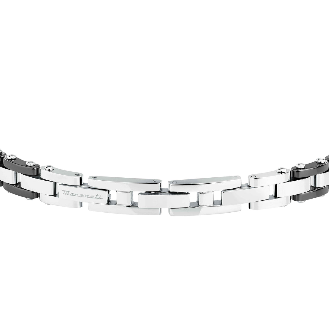 Bracciale Uomo Maserati Ceramica Nera Logo Tridente Oro 18 KT Acciaio JM424AXU01