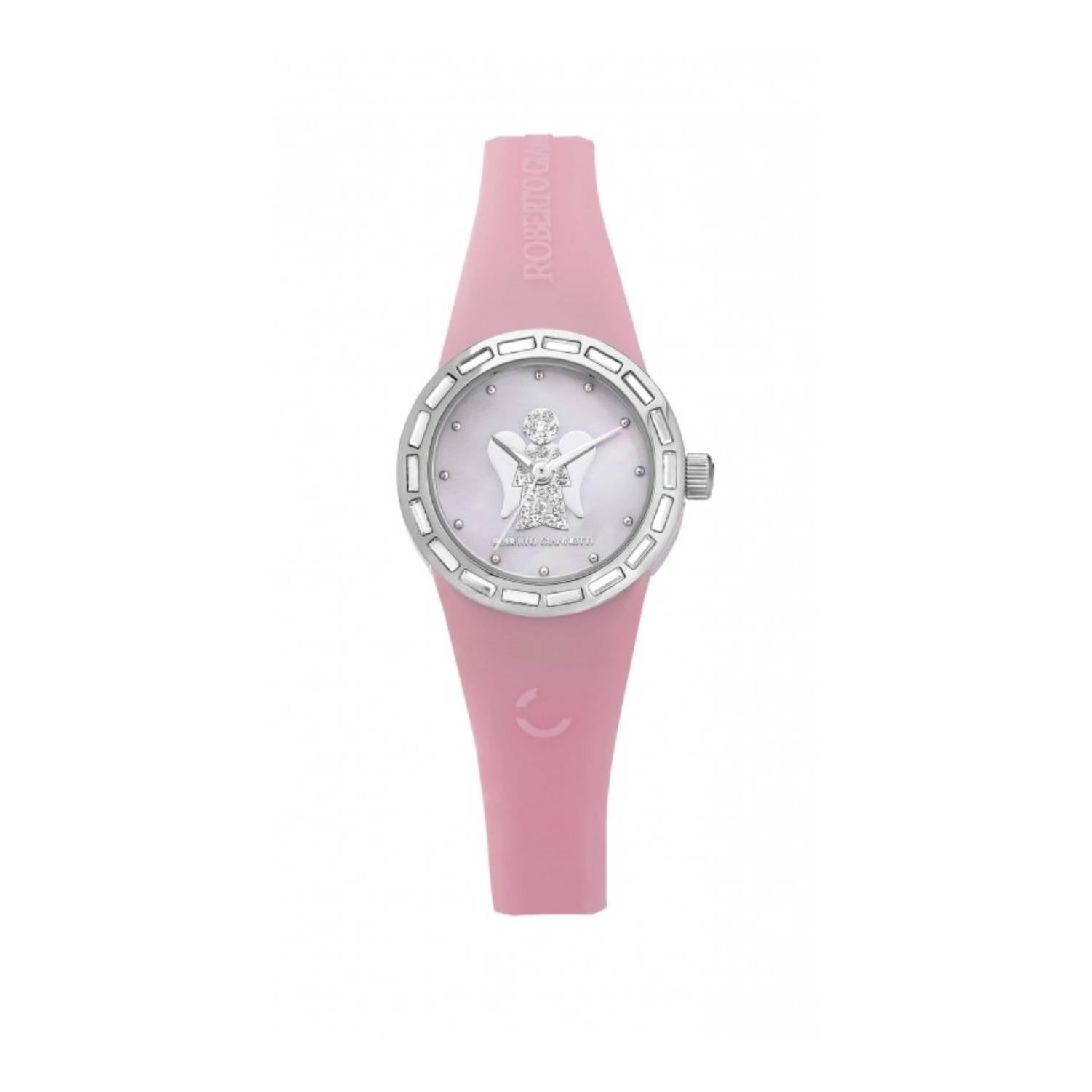 Orologio Donna Gomma Roberto Giannotti Rosa Quarzo Solo Tempo Zirconi ANT10