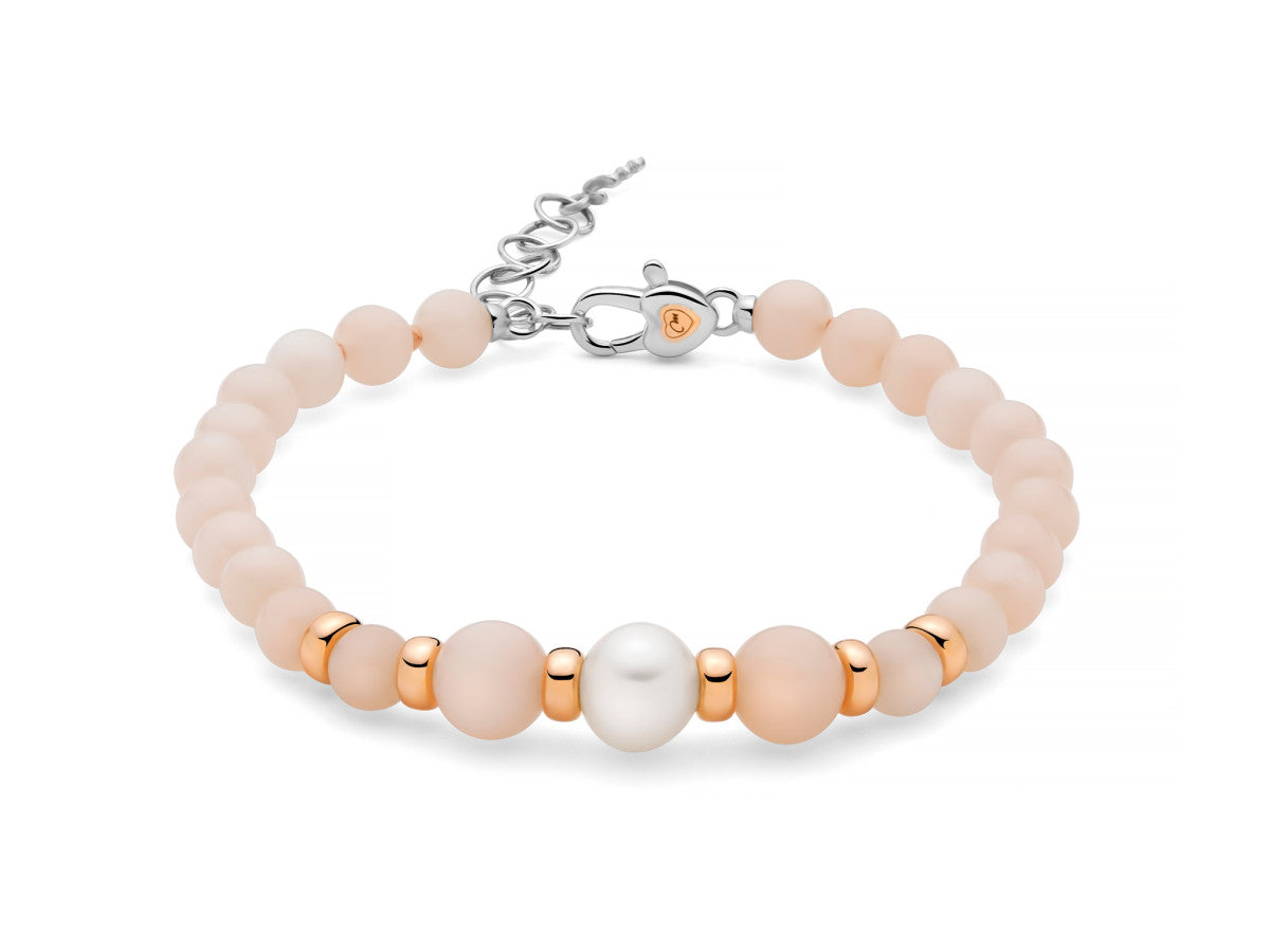 Bracciale Donna Miluna In giada color pesca a Scalare e Perla PBR3556