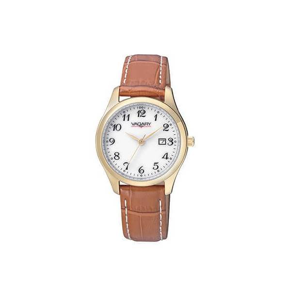 Orologio Donna Vagary By Citizen Solo Tempo Infinity Bianco Pelle Marrone IH3-021-10