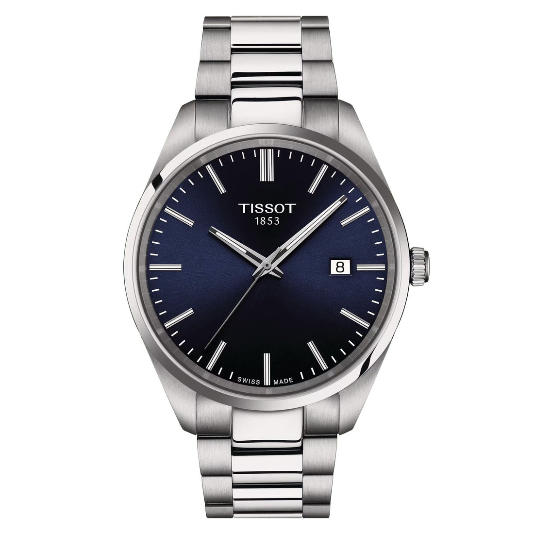 Orologio Uomo Tissot Acciaio PR 100 Blu Quarzo Solo Tempo Data T1504101104100