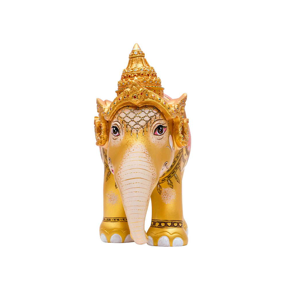 Scultura Elefante Onlylux Royal Elephant Gold 20cm Resina Dipinto A Mano 8858831242159