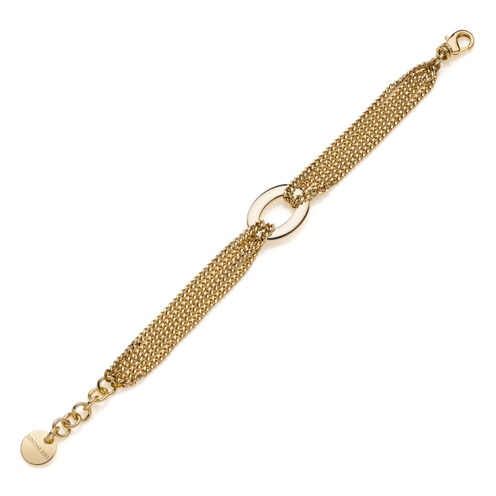 Bracciale Donna Unoaerre Bronzo Dorato Catena Groumette Centrale Infinity 540205