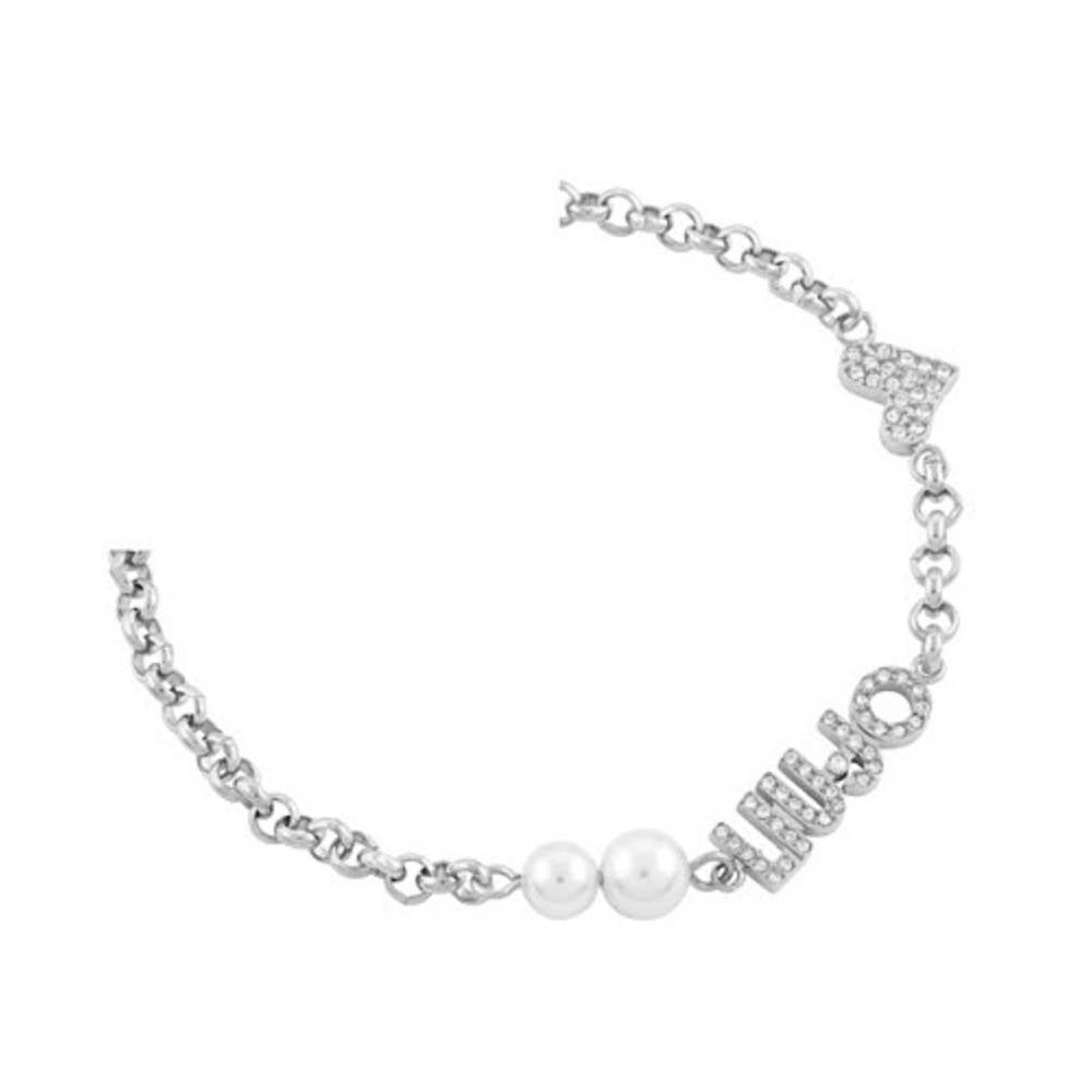Bracciale Donna Liujo Logo Cuore Perle Catena Zirconi LJ1690