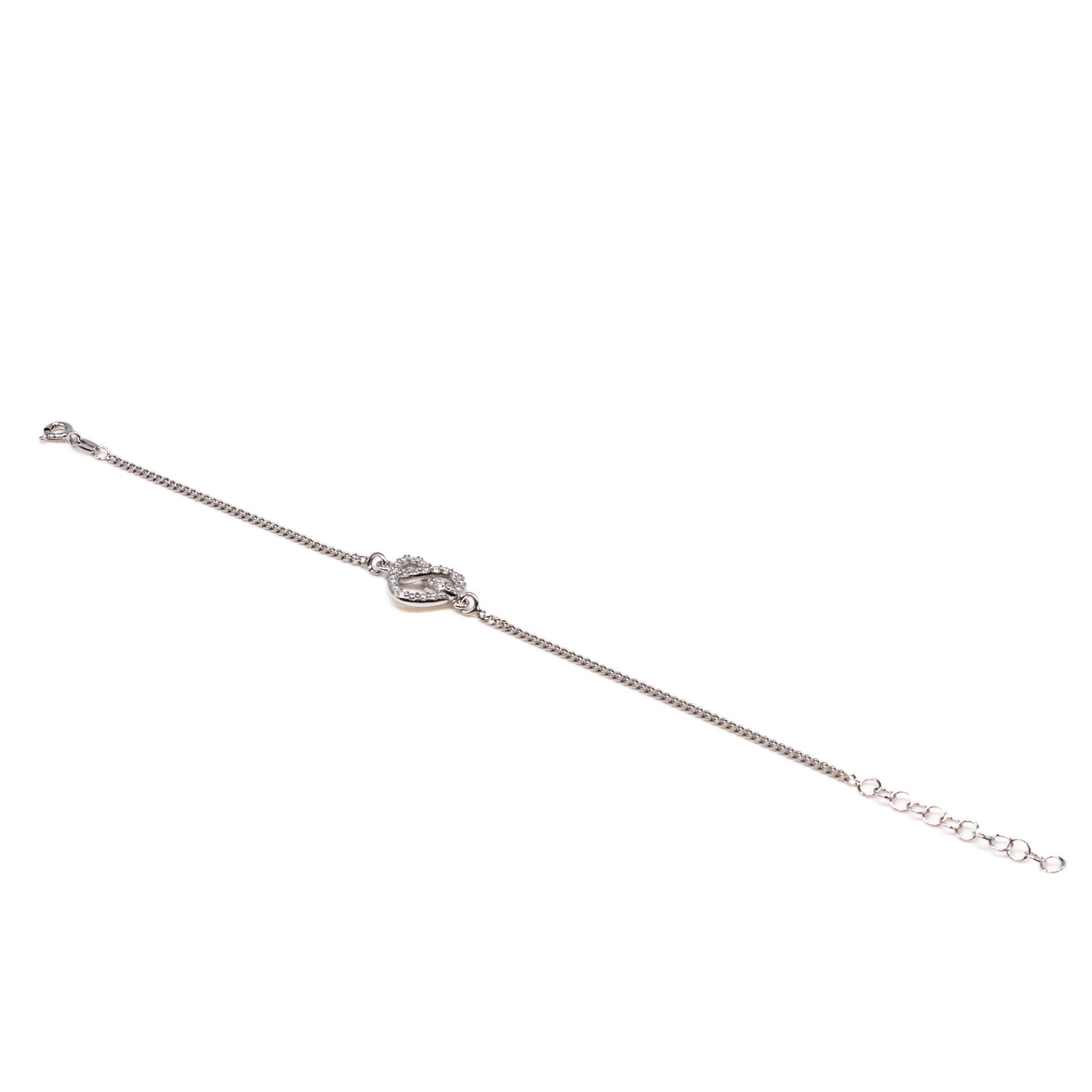 Bracciale Donna Re Mida Argento 925 Cuore Intrecciato Zirconi Bianchi B009