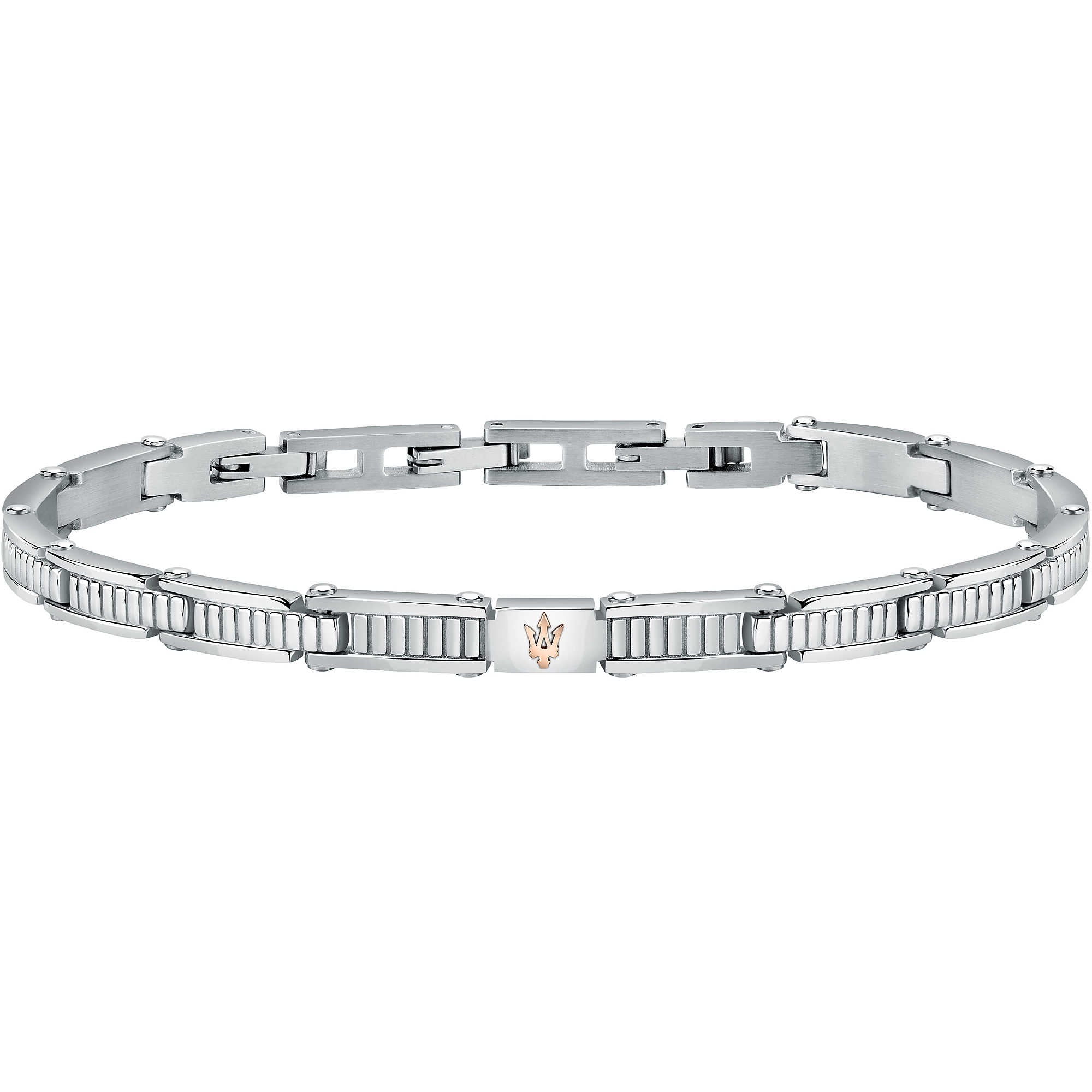 Bracciale Uomo Acciaio Maserati con Centrale Semirigido JM421ATK18