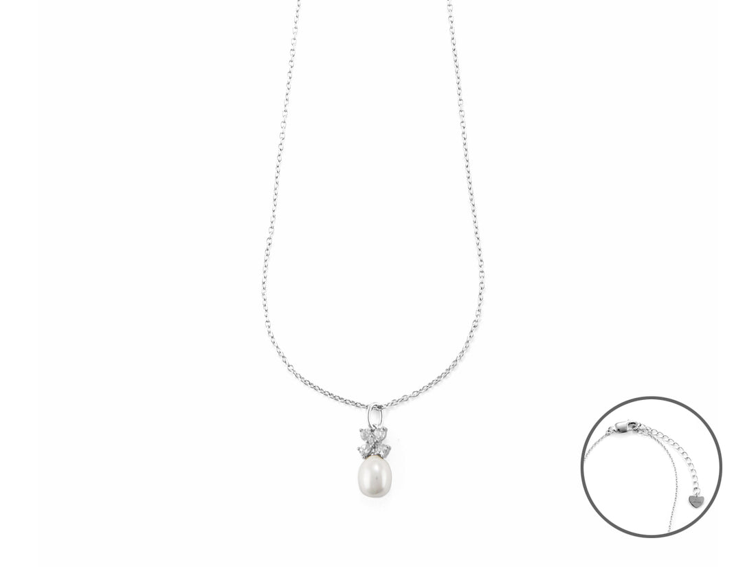 Collana Donna 4US Cesare Paciotti Argento Punto Luce Perla Zirconi 4UCL6101W