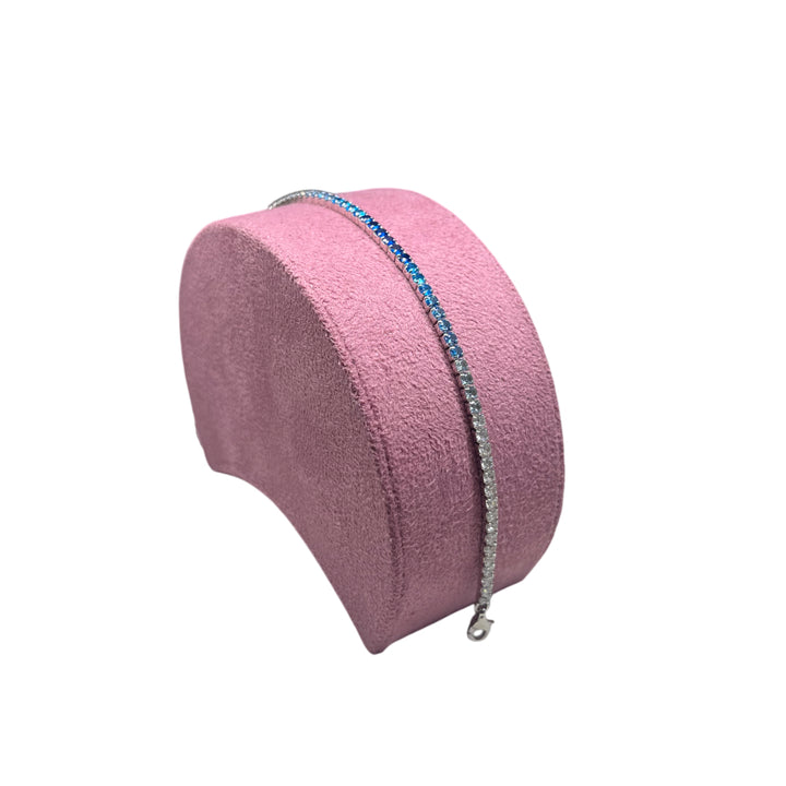 Bracciale Unisex Re Mida Tennis Argento 925 Zirconi Blu Sfumati Tennis-52