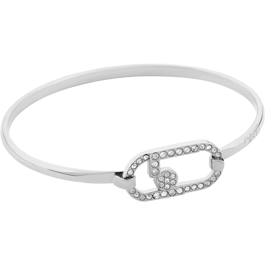 Bracciale Donna Liu Jo Acciaio Liscio Zirconi Bianchi Logo Identity LJ1936