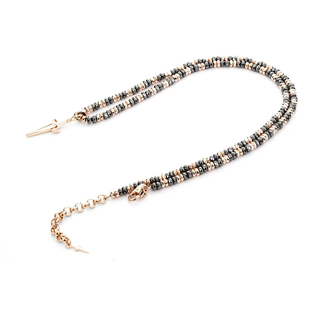 Collana Uomo Cesare Paciotti Spadino Argento 925 Rosè Rodio Nero Spadino JPCL2322R