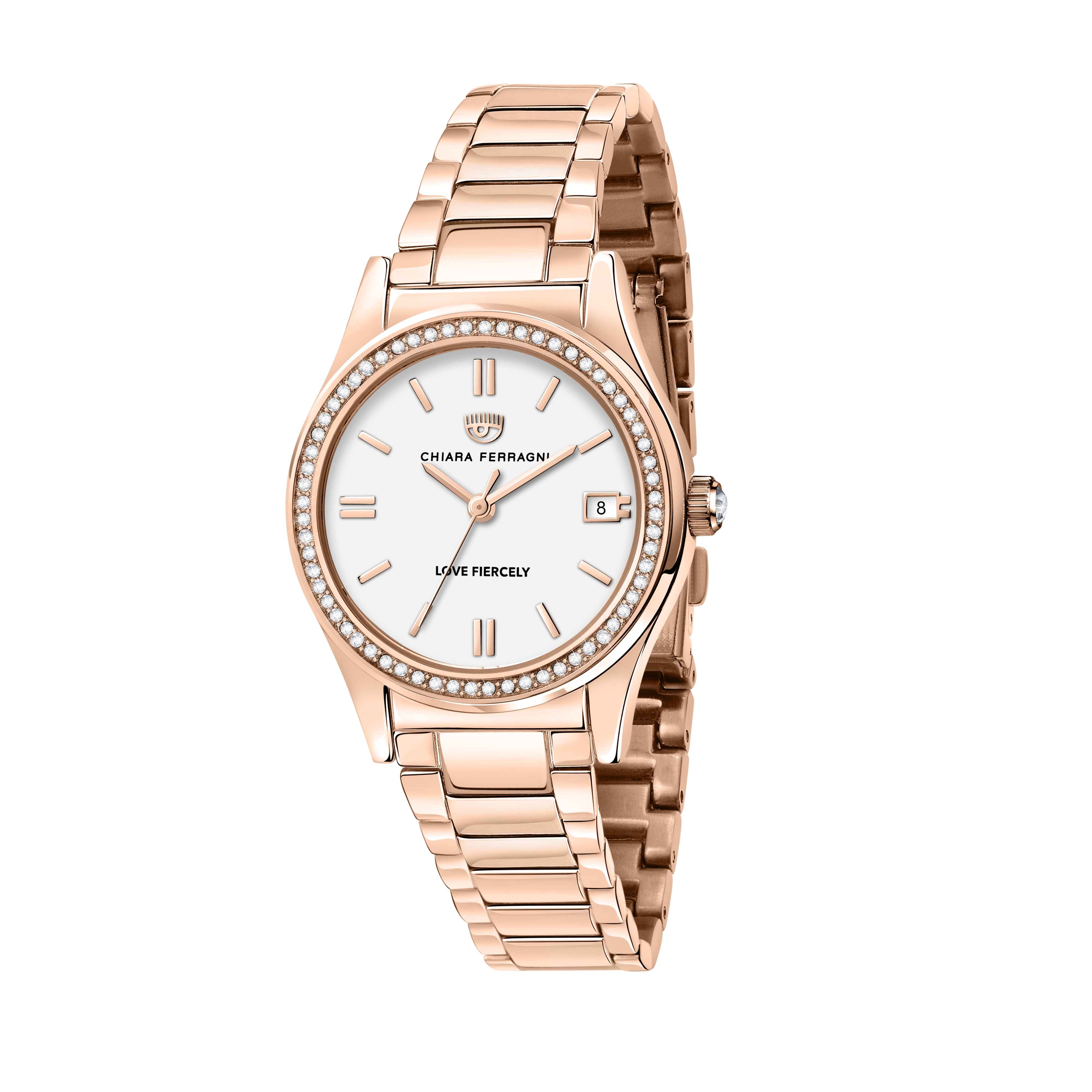 Orologio Donna Chiara Ferragni Quarzo Solo Tempo Acciaio Rosè Zirconi