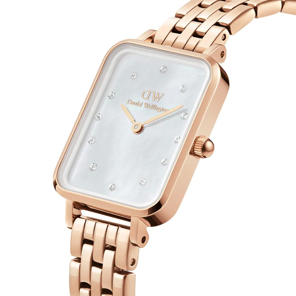 Orologio Donna Daniel Wellington Quadro Acciaio Rosè Madreperla Bianco DW00100620