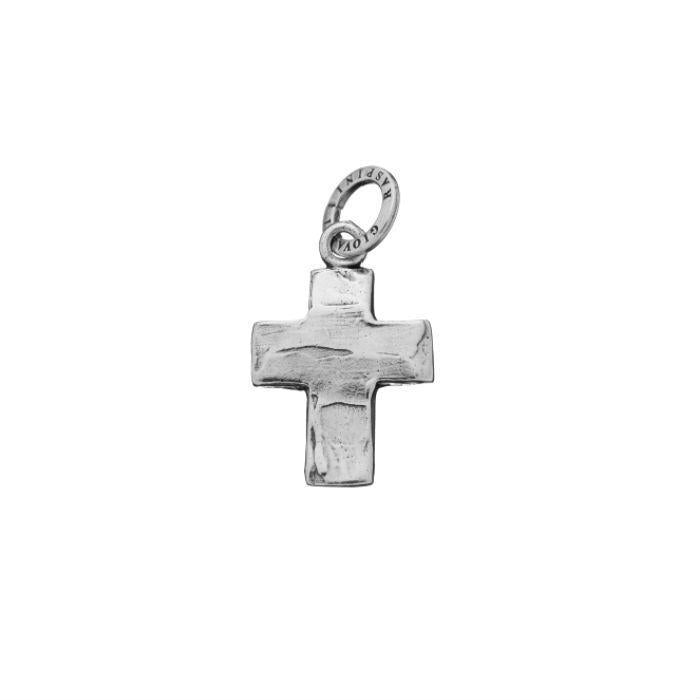 Charm Unisex Giovanni Raspini Argento 925 Croce Liscia Classica Fatta A Mano 06576