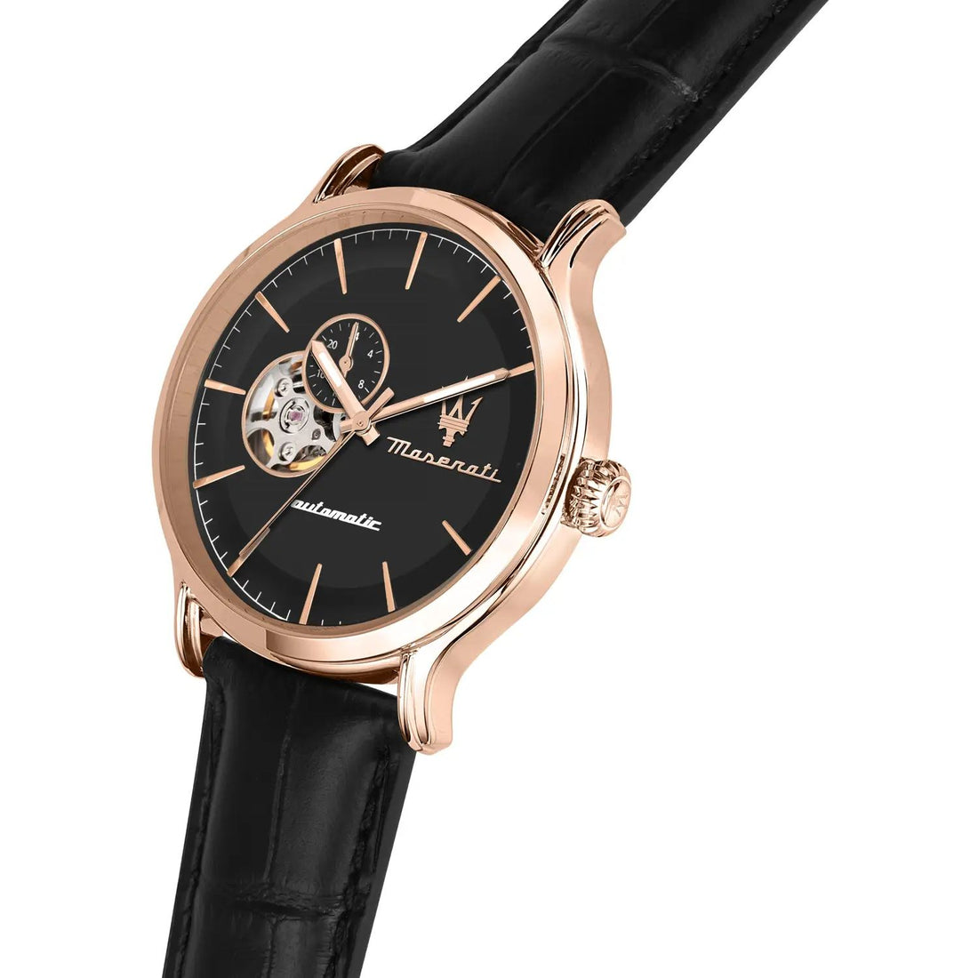 Orologio Uomo Maserati Automatico Solo Tempo Acciaio Rosè Pelle Nero R8821118009