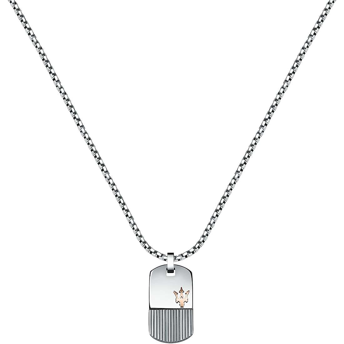 Collana Uomo Maserati Acciaio Colore Rose Gold Canna Di Fucile JM121ATK08