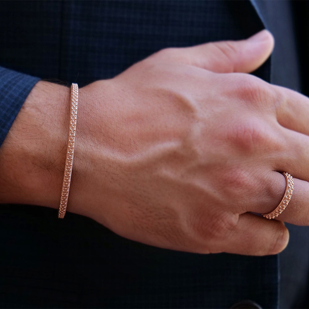 Anello Uomo Maria Cristina Sterling Argento 925 Fede Sarda Rosè G4536/20