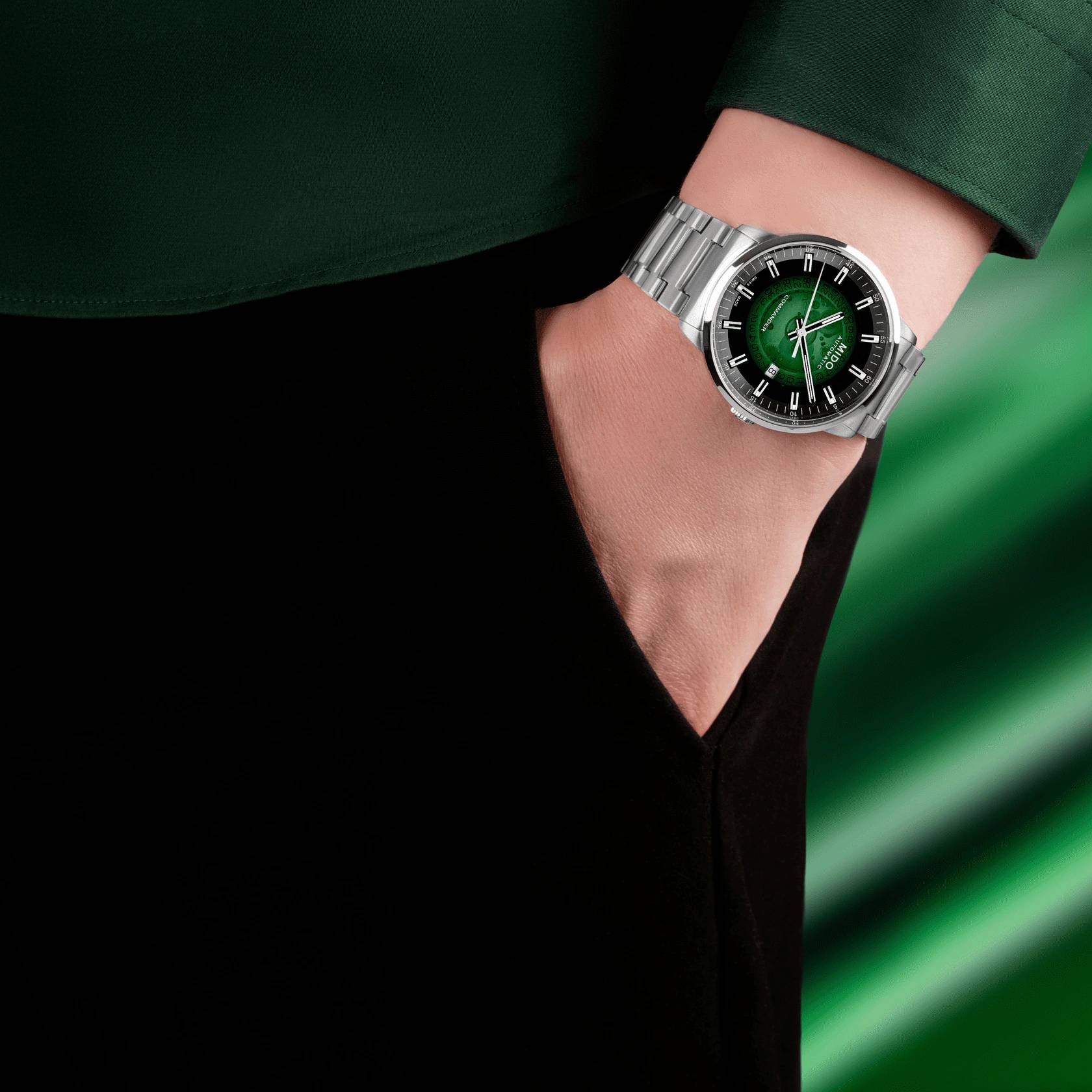 Orologio Uomo Mido Automatico Commander Scheletrato Verde M0214071141103