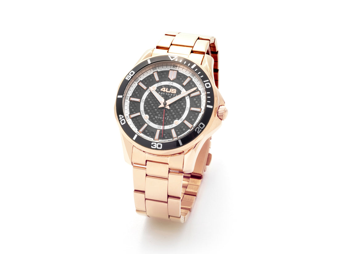 Orologio Uomo 4US Cesare Paciotti Acciaio Rosè Nero Quarzo T4LS356