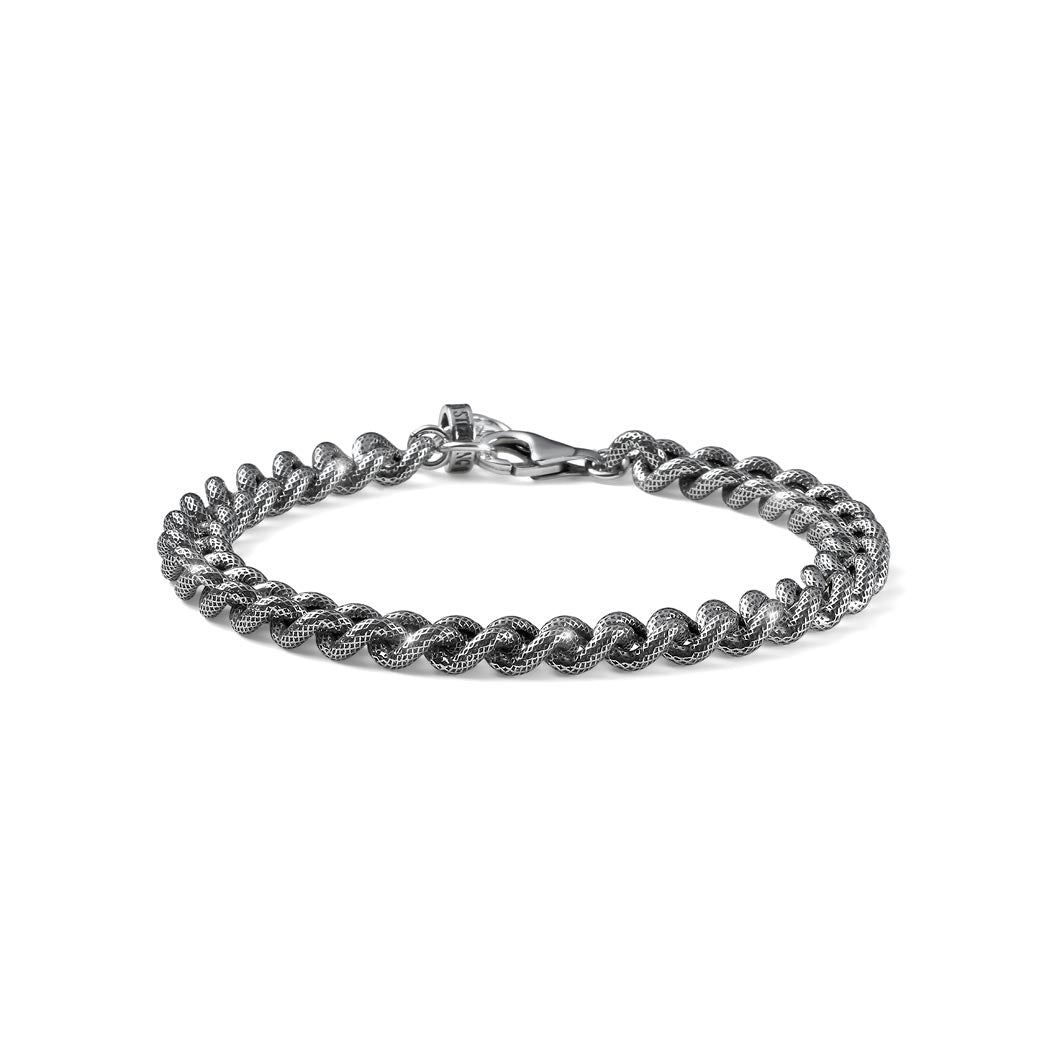 Bracciale Uomo Maria Cristina Sterling Argento 925 Groumette Brunita G4609/19