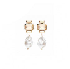 Orecchini Donna Ottaviani A Lobo Multi Pietra Zircone Bronzo Dorato Perla 5006390