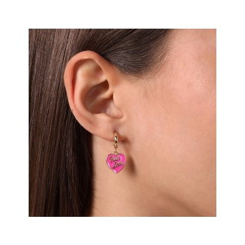 Orecchini Donna Chiara Ferragni Acciaio Dorato Cuore Rosa True Love J19AVI08