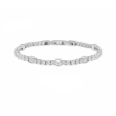 Bracciale Uomo Liu Jo Tennis Acciaio Zirconi Bianchi MLJ621