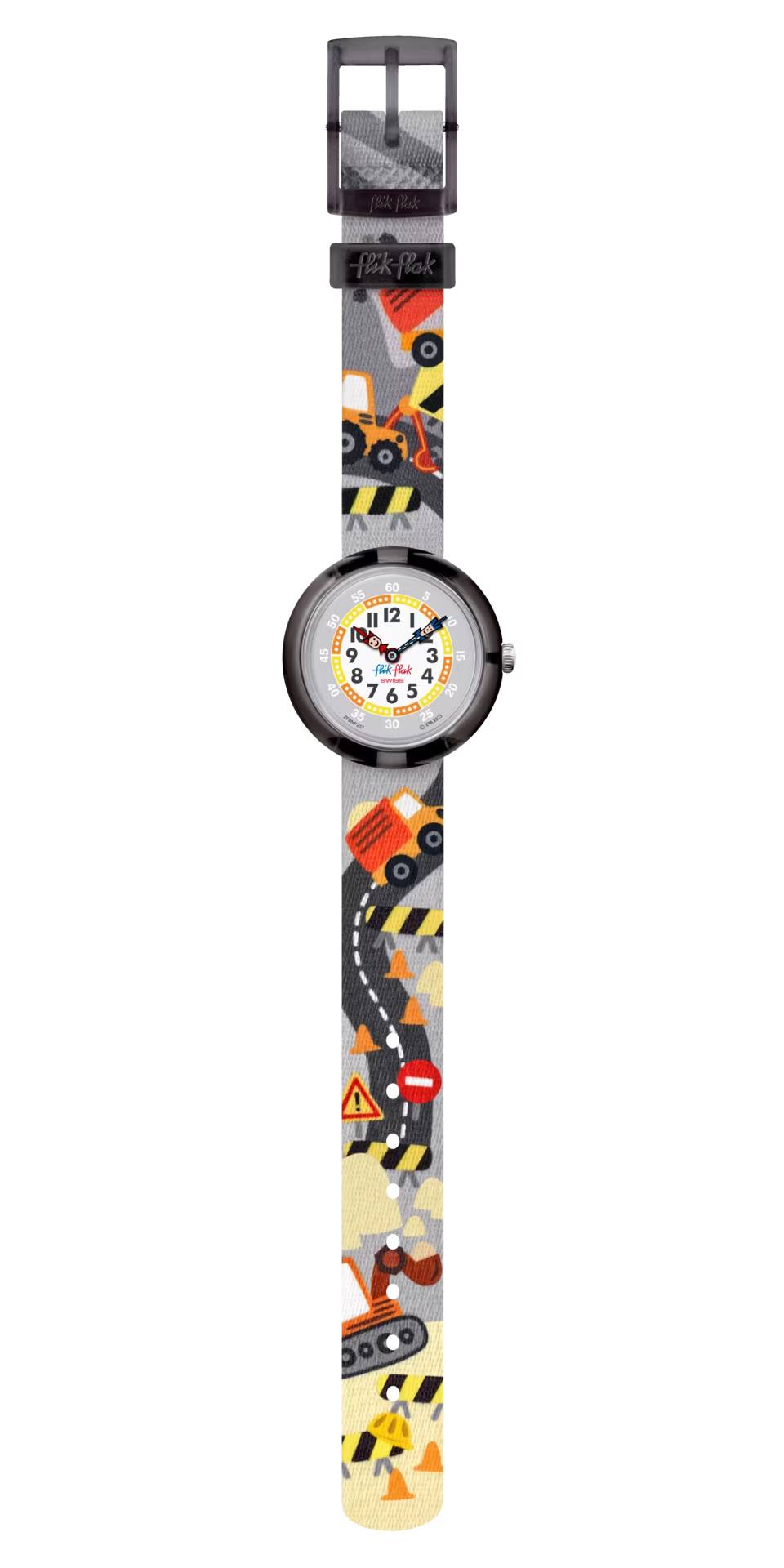 Orologio Bambino Swatch Flik Flak Build It Up Quarzo Grigio Multicolore ZFBNP217