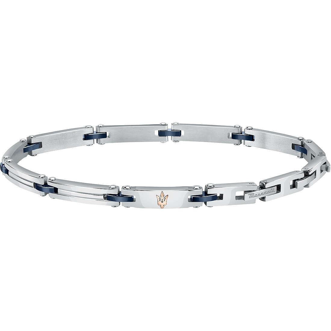 Bracciale Uomo Acciaio e pvd blu semirigido  JM421ATZ12