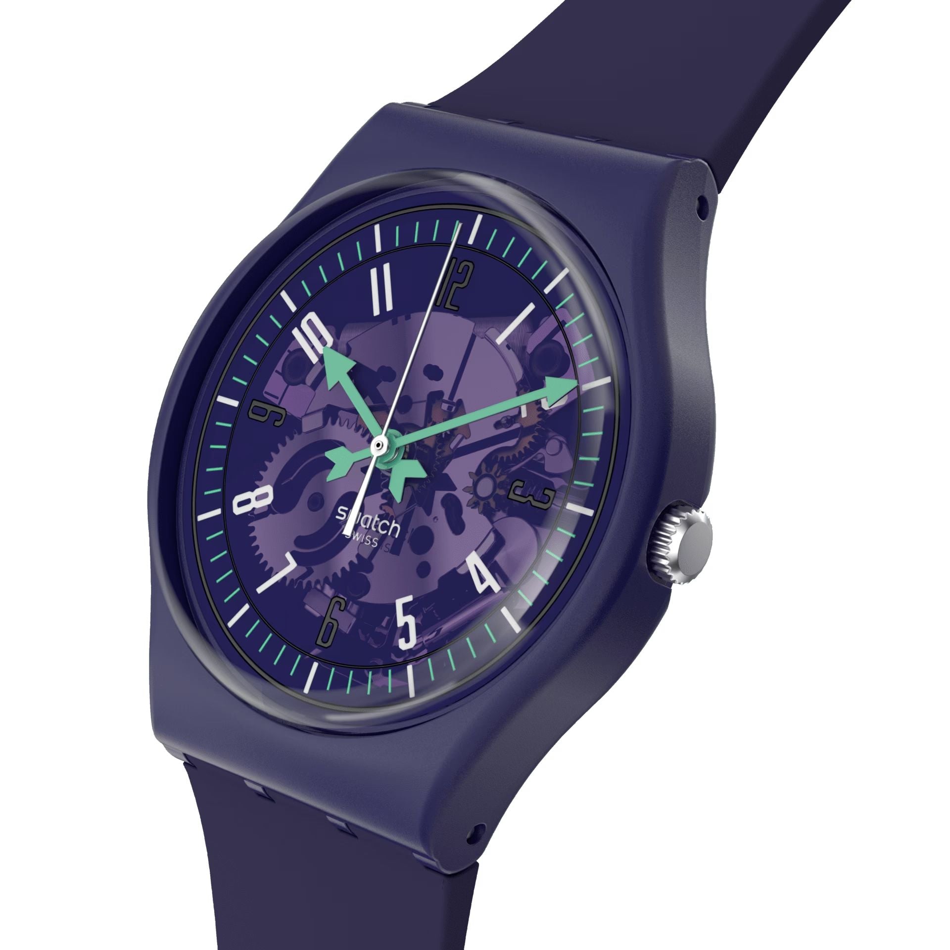 Orologio Donna Swatch Quarzo Solo Tempo Viola Scheletrato SO28V102