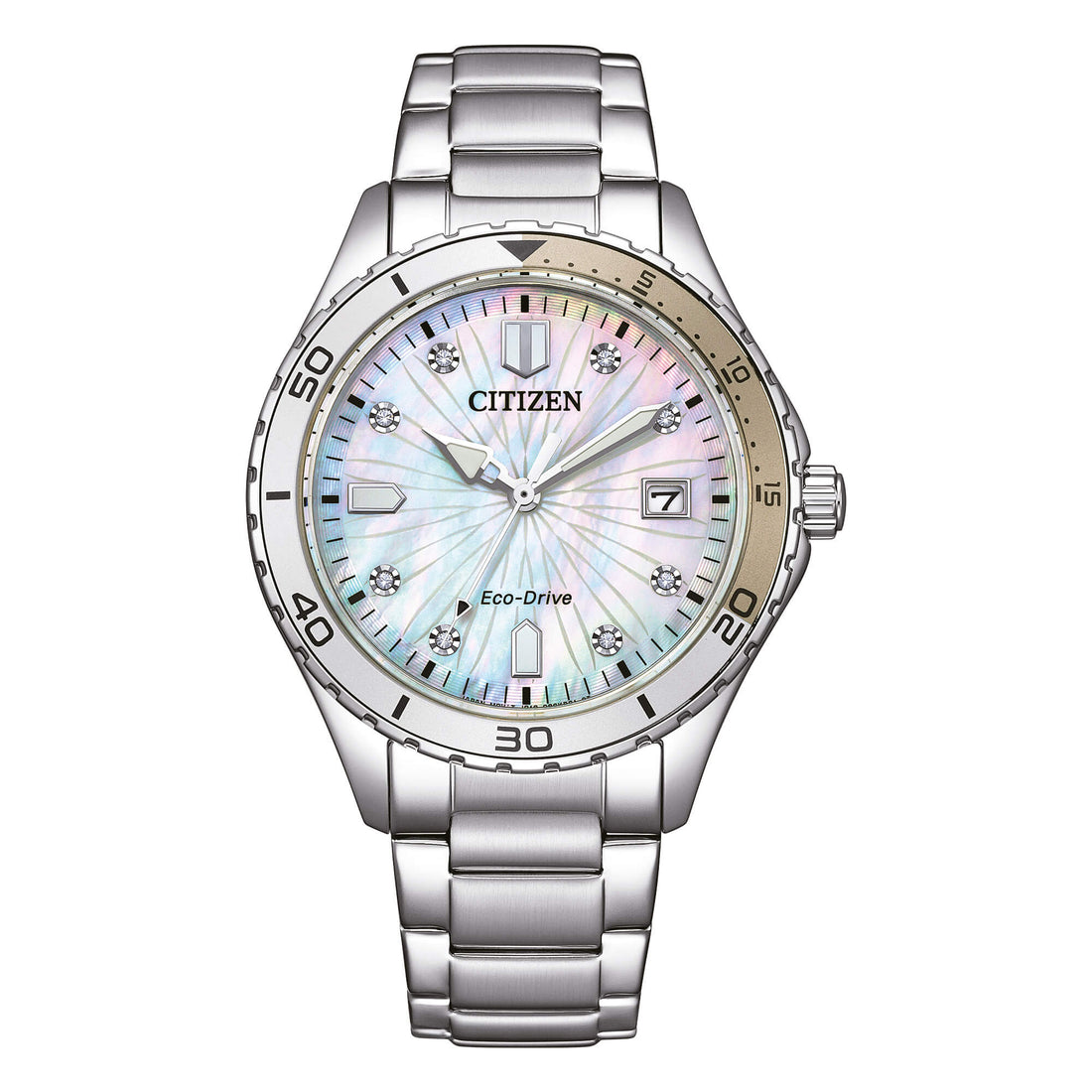 Orologio Donna Citizen Eco-Drive Acciaio Madreperla Zirconi FE6170-88D
