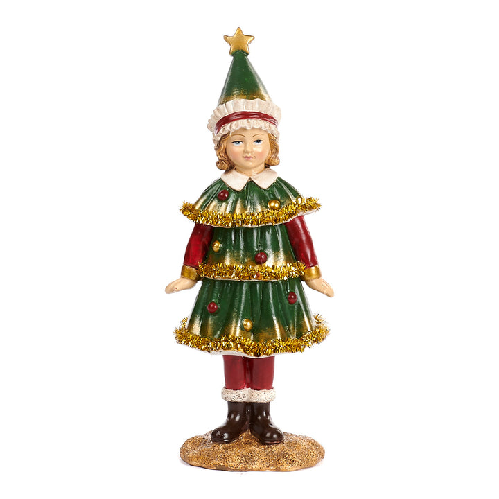 Elfo Folletto Goodwill Artigianale Decorato Altezza 19,5 cm MC 38051