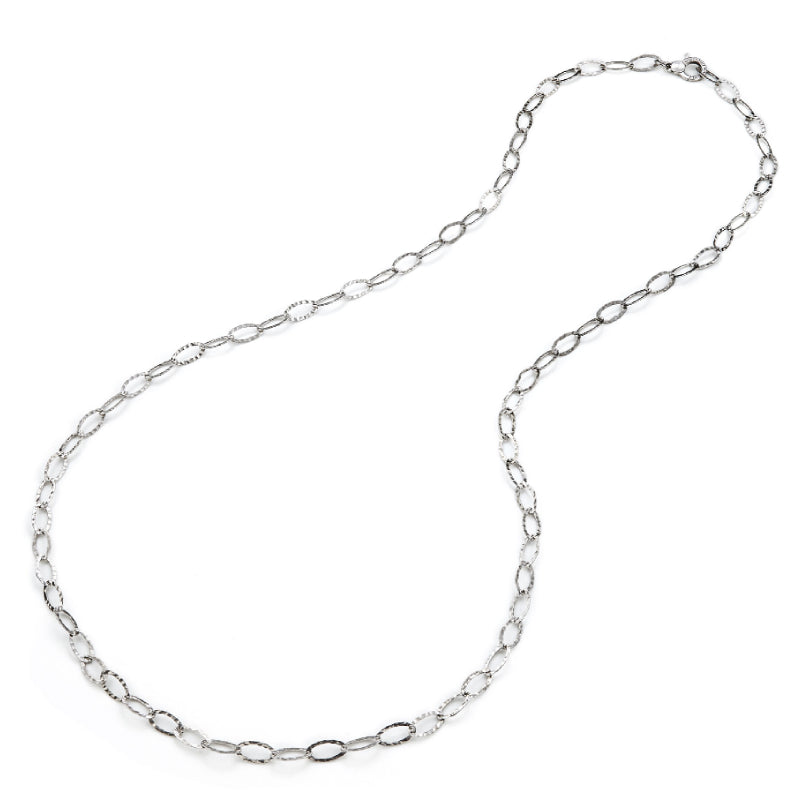 Collana Donna Giovanni Raspini Argento 925 Catena Ovale Martellata 06617/90