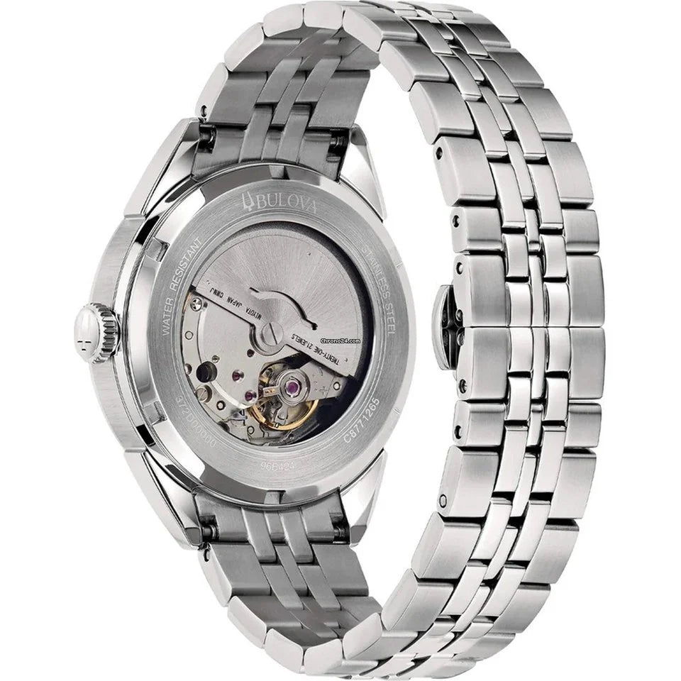 Orologio Uomo Bulova Automatico Blu Data Sutton Acciaio 96B425