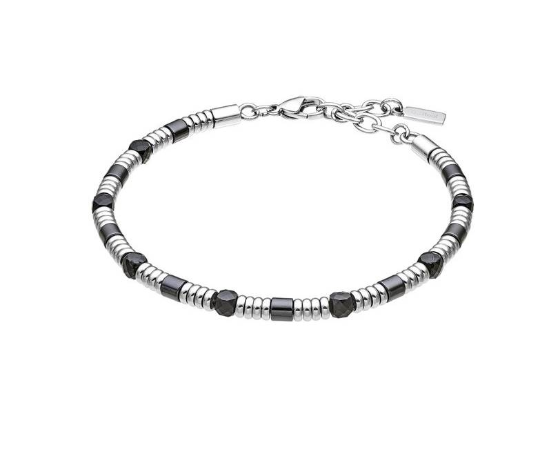 Bracciale Uomo Acciaio Zancan con bulles nere ed onice nero  UHB131