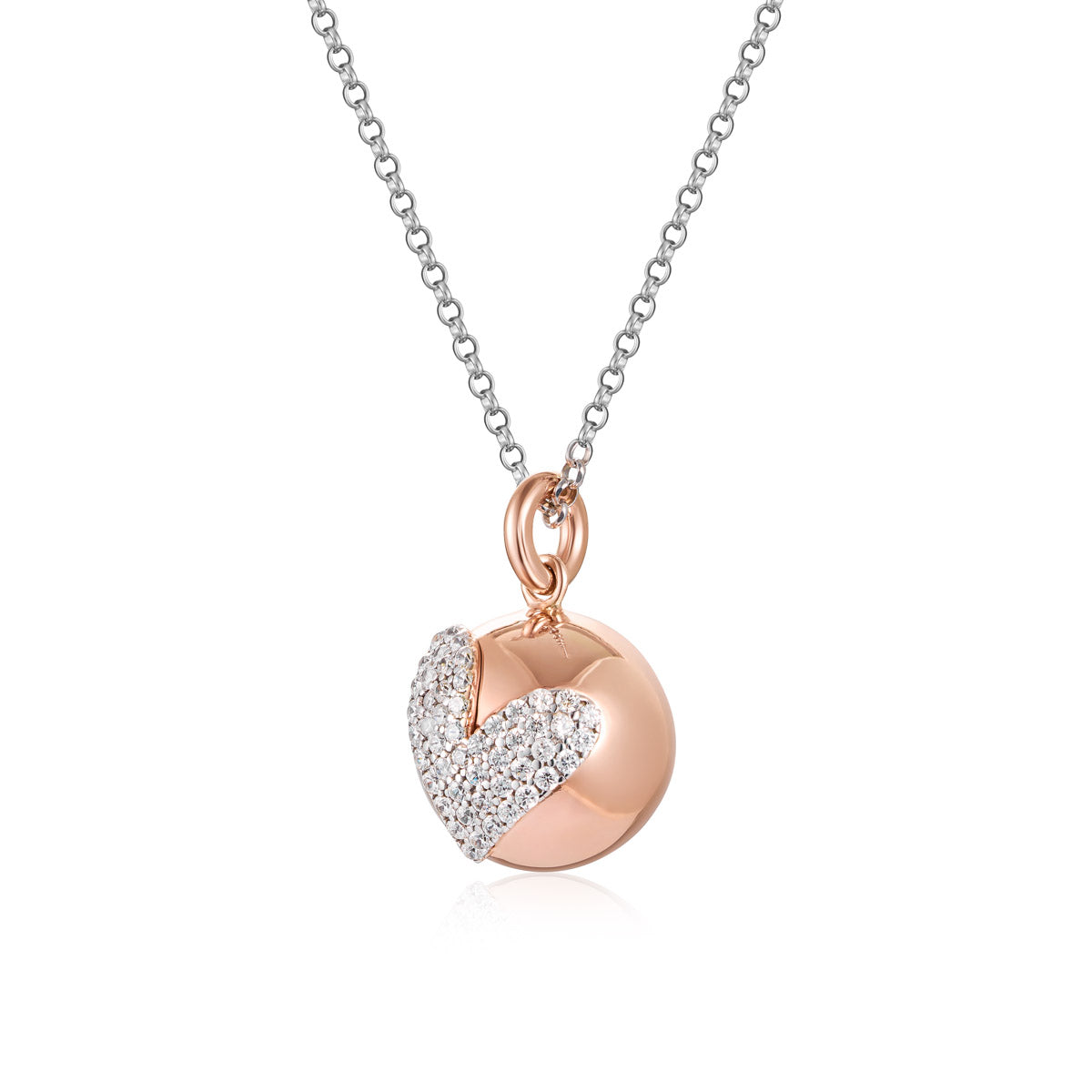 Collana Donna Roberto Giannotti Chiama Angeli Cuore Zirconi Bianchi SFA157