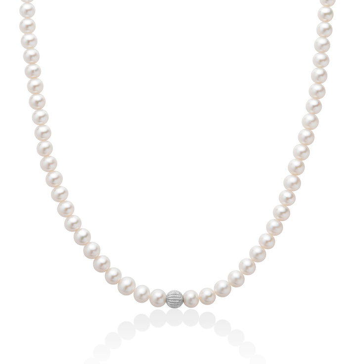Collana Donna Girocollo Perle Miluna 5,5-6 mm Oro Bianco 18 KT PCL5300V