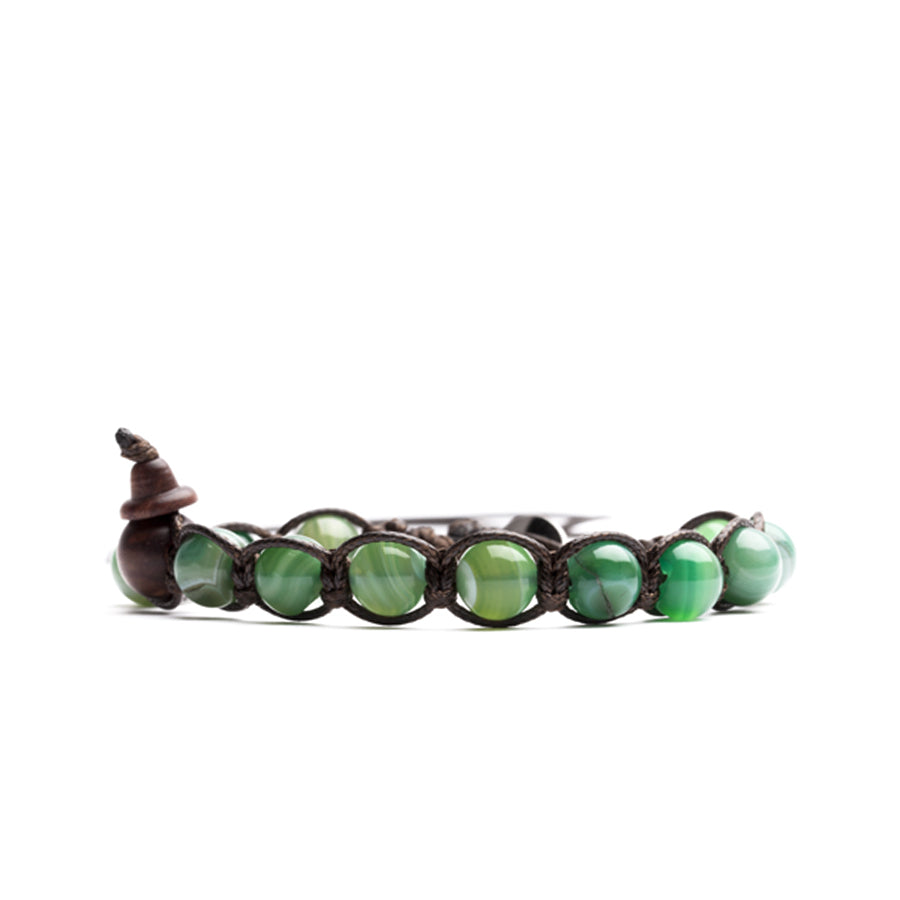 Bracciale Uomo Tamashii Biglie Agata Verde Striata Porta Fortuna BHS900-140