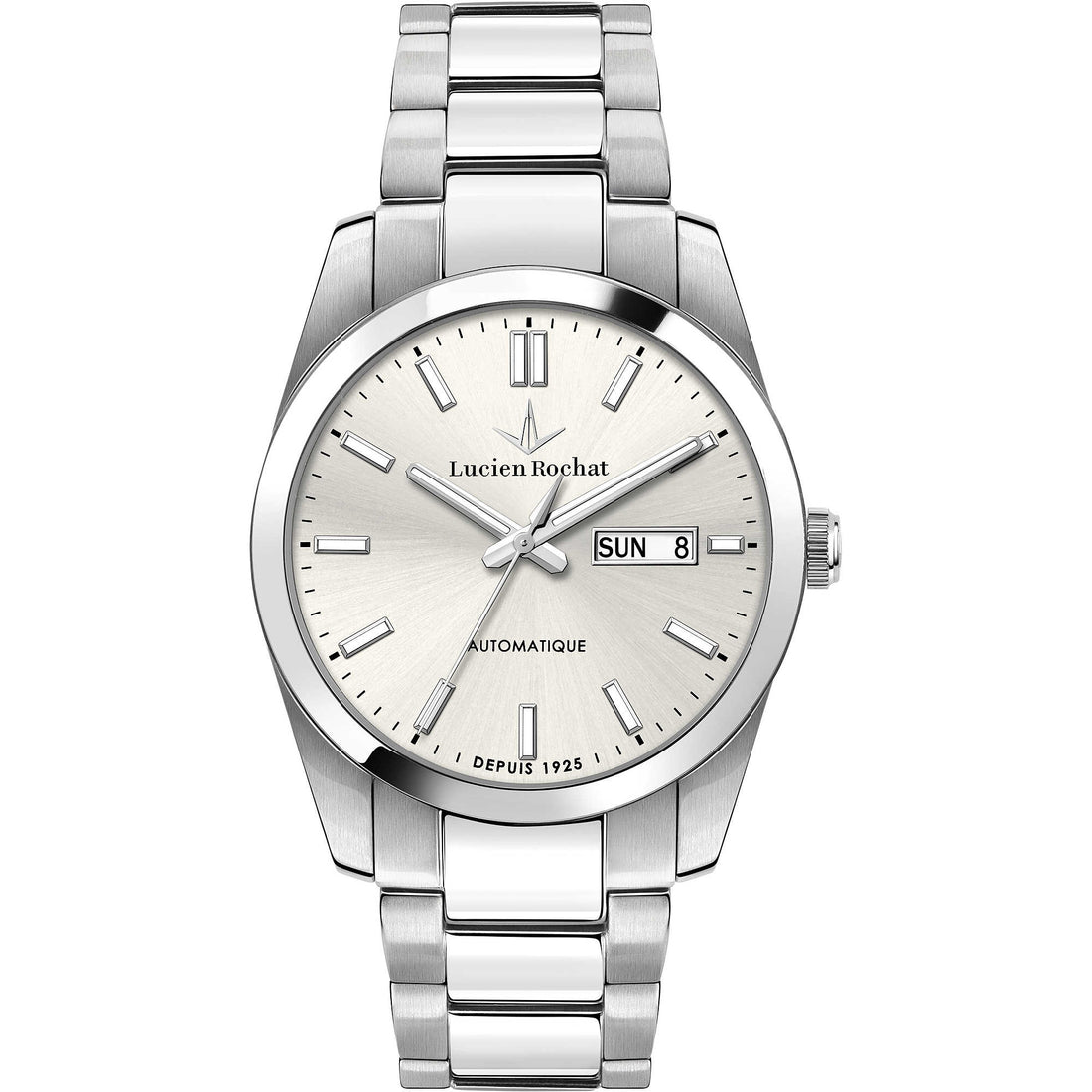 Orologio Uomo Lucien Rochat Acciaio Automatico Doppia Data Bianco R0423114003