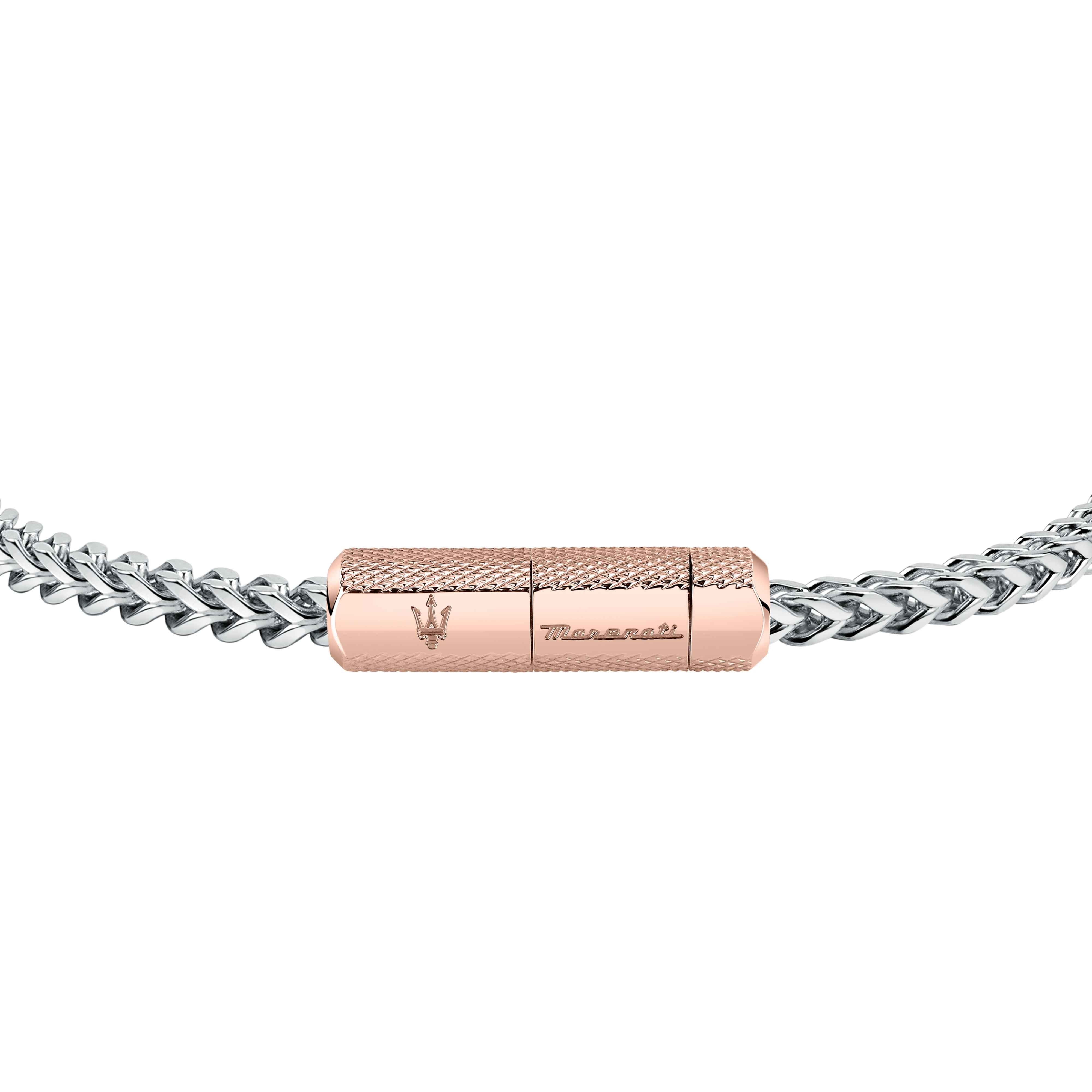Bracciale Uomo Maserati Acciaio Rosè Catena Logo Sfaccettato Calamita JM223ATK24