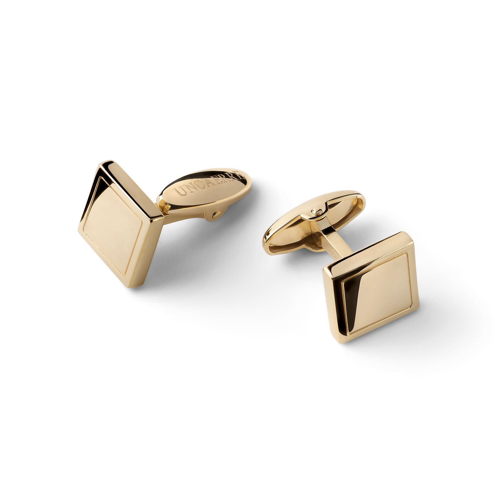 Gemelli Uomo Unoaerre Argento Dorato 925 Quadrato  6600