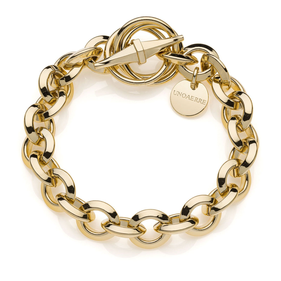Bracciale Donna Unoaerre Bronzo Dorato Catena Rolò 540202