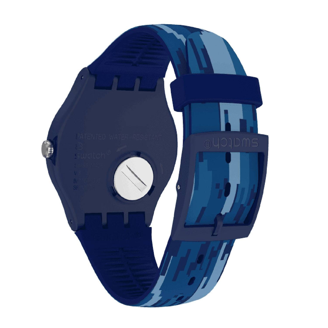 Orologio Uomo Gomma Swatch Quarzo Solo Tempo Doppia Data Fiammablu SUON712