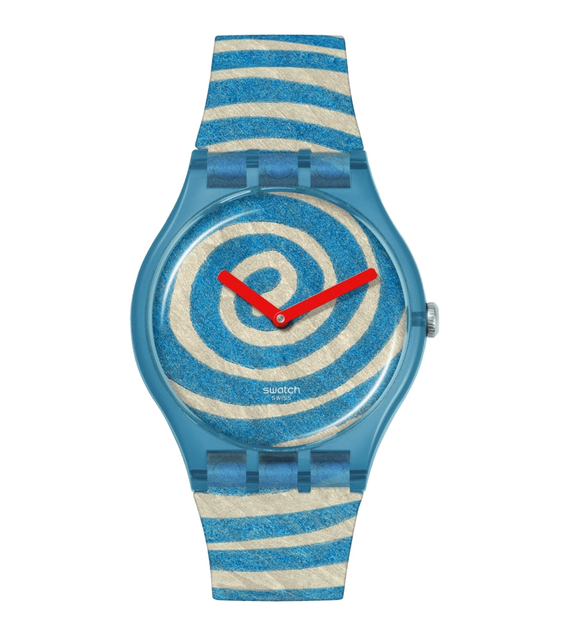 Orologio Unisex Swatch Bourgeois's Spirals Azzurro Bianco SUOZ364