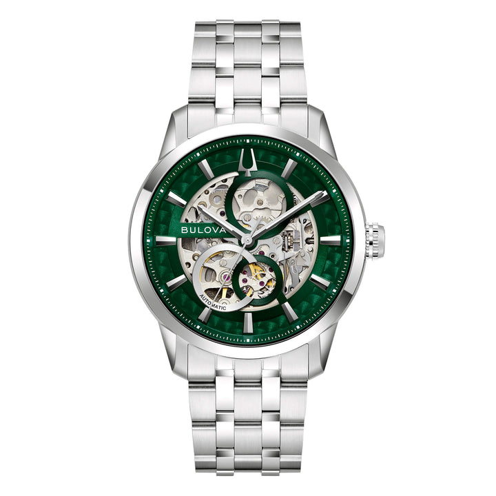 Orologio Uomo Bulova Automatico Sutton Acciaio Skeleton 96A329