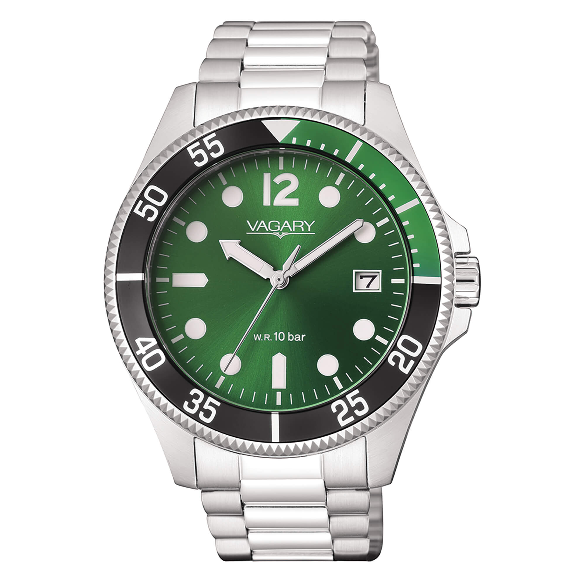 Orologio Uomo Vagary By Citizen Acqua Quarzo Solo Tempo Verde Nero VD5-112-41