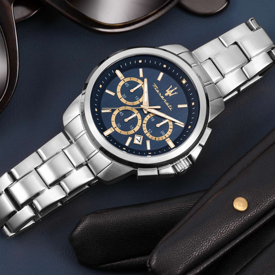 Orologio Uomo Acciaio Maserati Quarzo Cronografo  Blue Data R8873621038