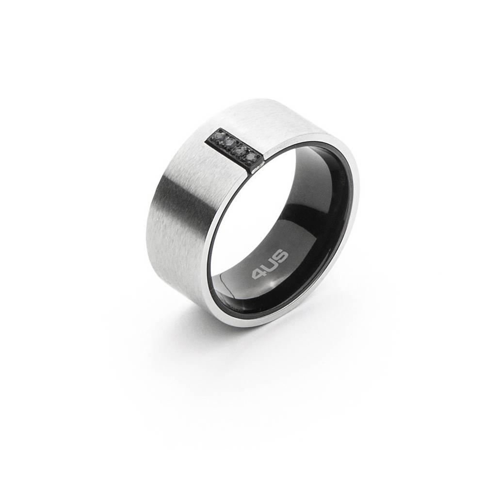 Anello Uomo 4US Cesare Paciotti Acciaio Zirconi Mis 22 4UAN4549/22
