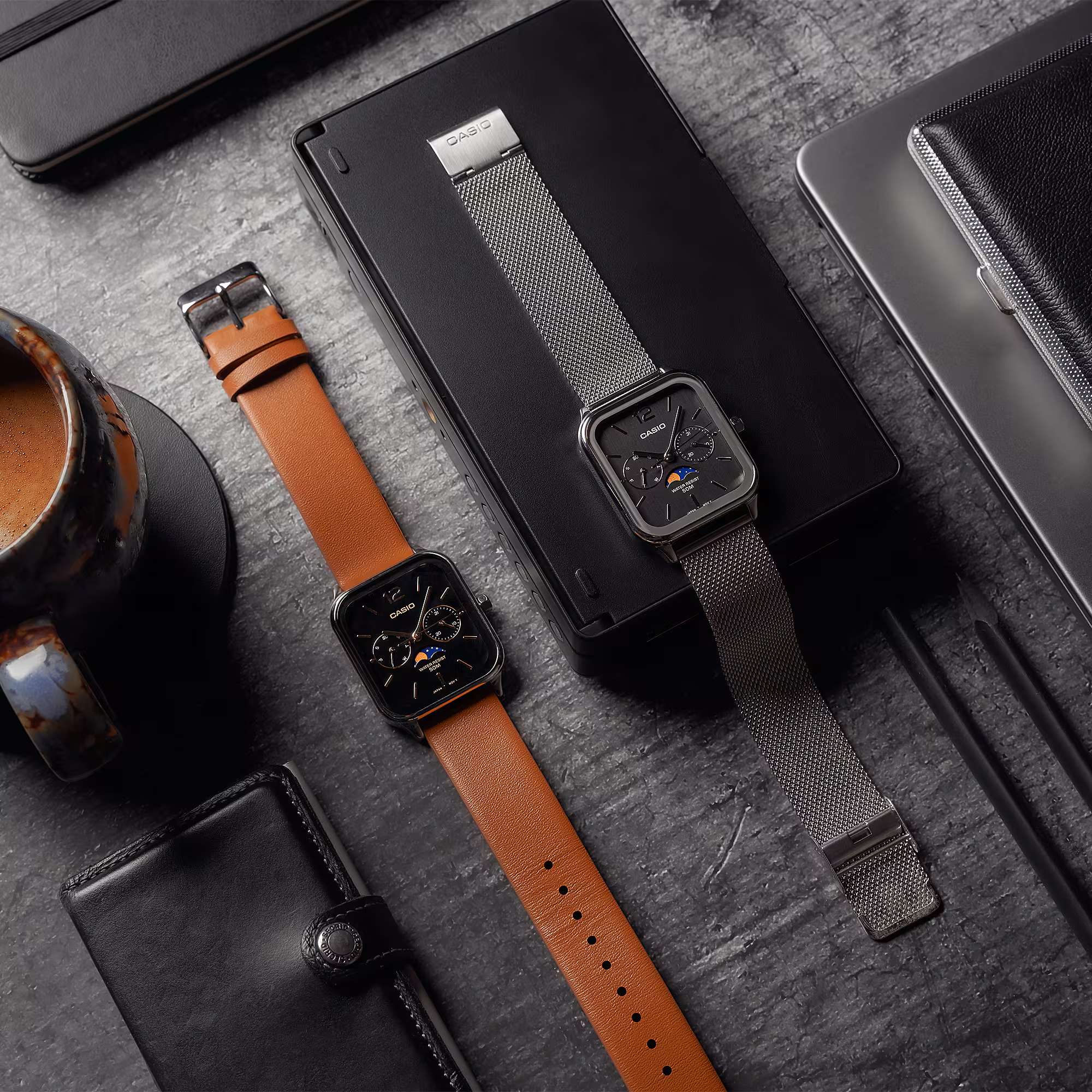 Orologio Uomo Casio Acciaio Nero Quarzo Multifunzione MTP-M305M-1AVER